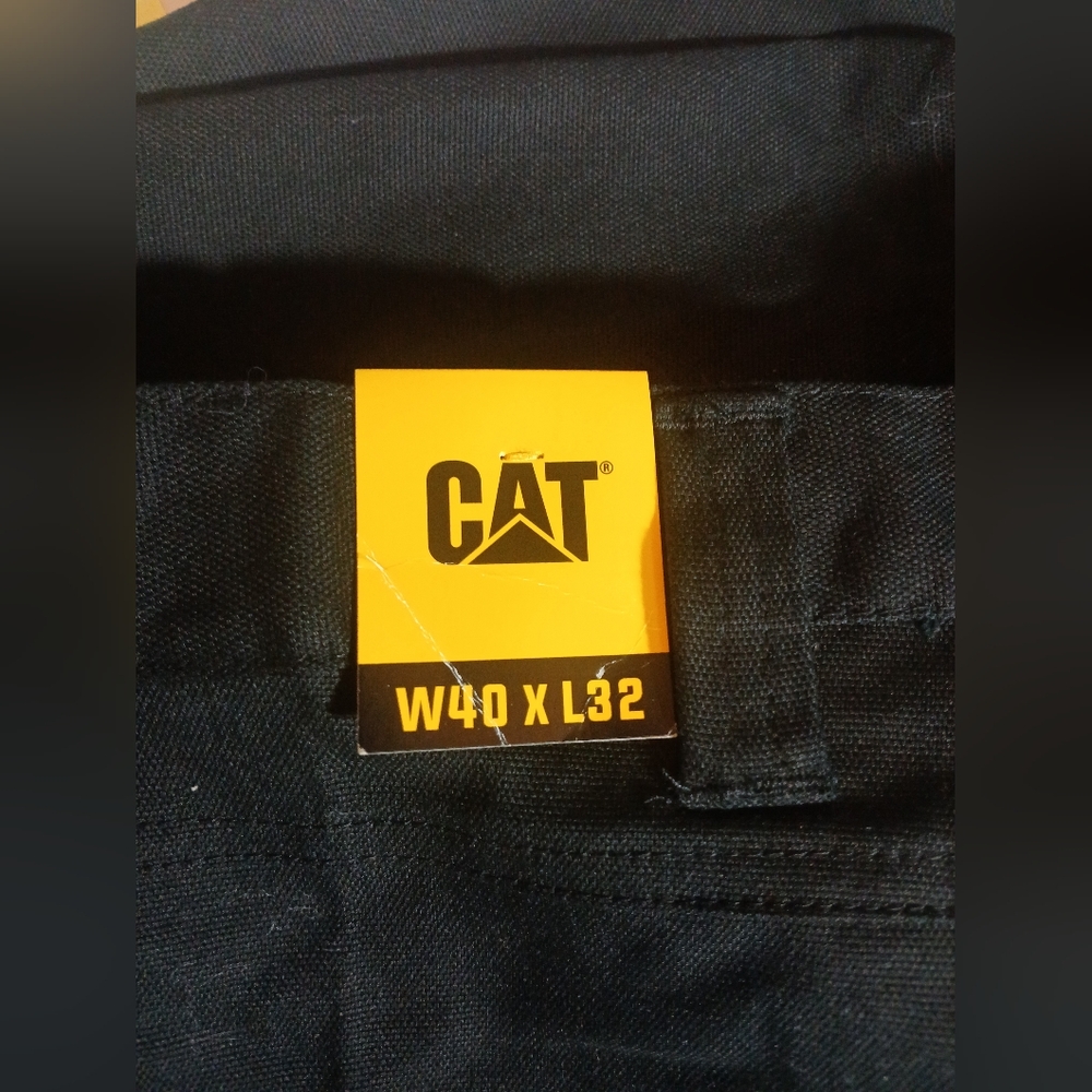 CAT Caterpillar Utility Pants Mens 40×32 Black Stretch Canvas Work Cargo NWT - Picture 13 of 13